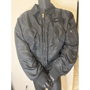 Vintage 90s Alpha Industries CWU-45/P Black Bomber Jacket Size XL. Read Details.